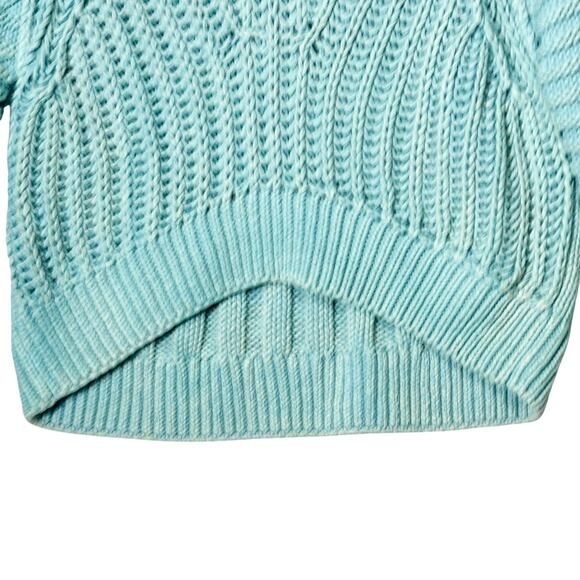 Free People Womens Sweetheart Mock Sweater in Ocean Blue, Boho Slouchy | XS - Picture 5 of 9